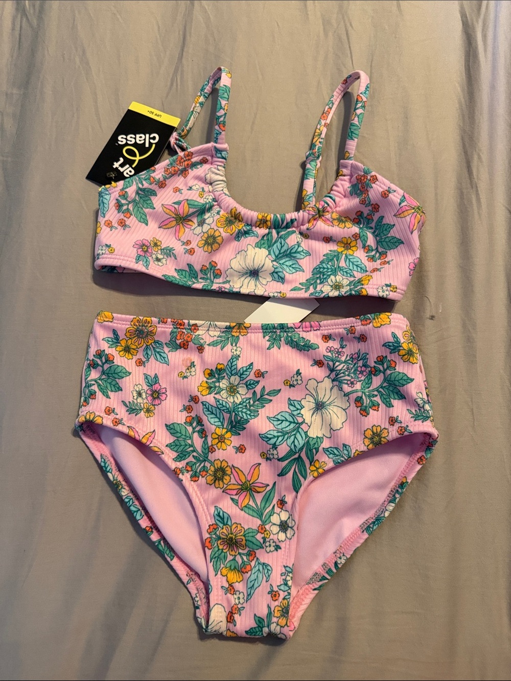Art Class Pink Floral Two-Piece Girls' Swim Set